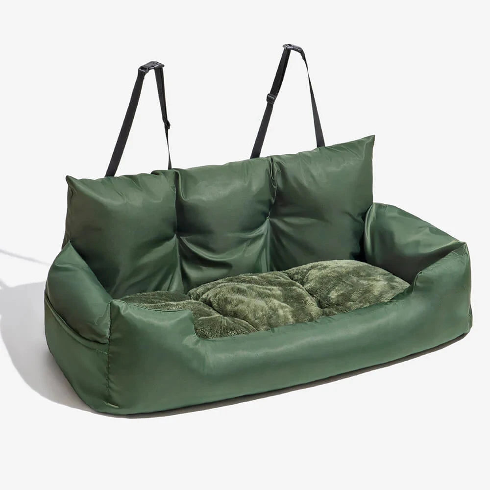 Premium dog Car Beds Booster Seat for mediume or large dogs green
