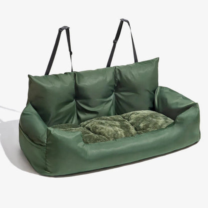 Premium dog Car Beds Booster Seat for mediume or large dogs green